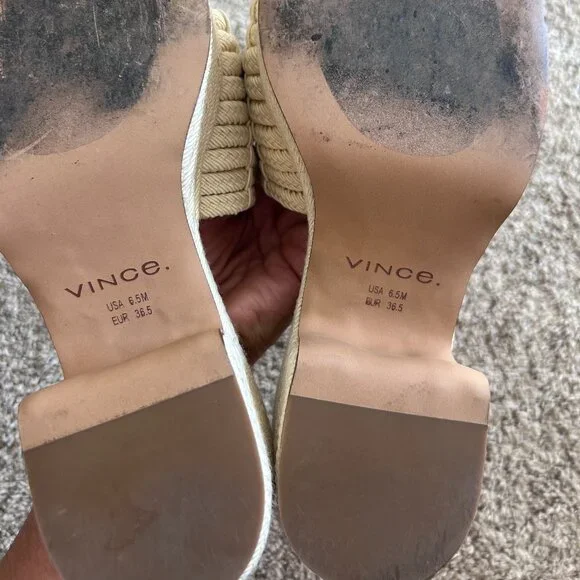 Vince Margo Cord Platform Slide Sandals – Cream SZ 6.5 - Picture 8 of 9